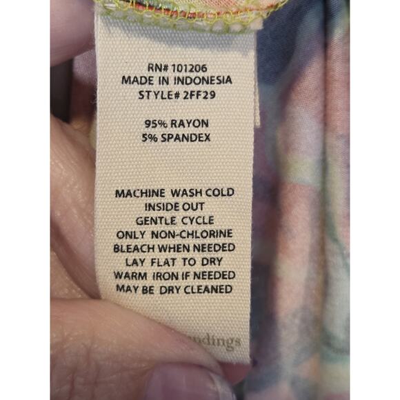 Soft Surroundings Women's Multi Stretch Knit Tropical Magnolia Midi Dress | L - Picture 8 of 9